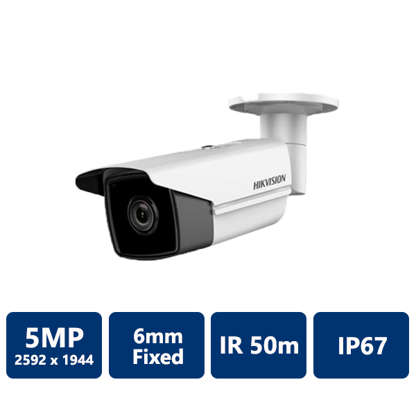 Hikvision 5 MP Outdoor Network Bullet Camera, 6mm(DS2CD2T55FWDI5 6MM)